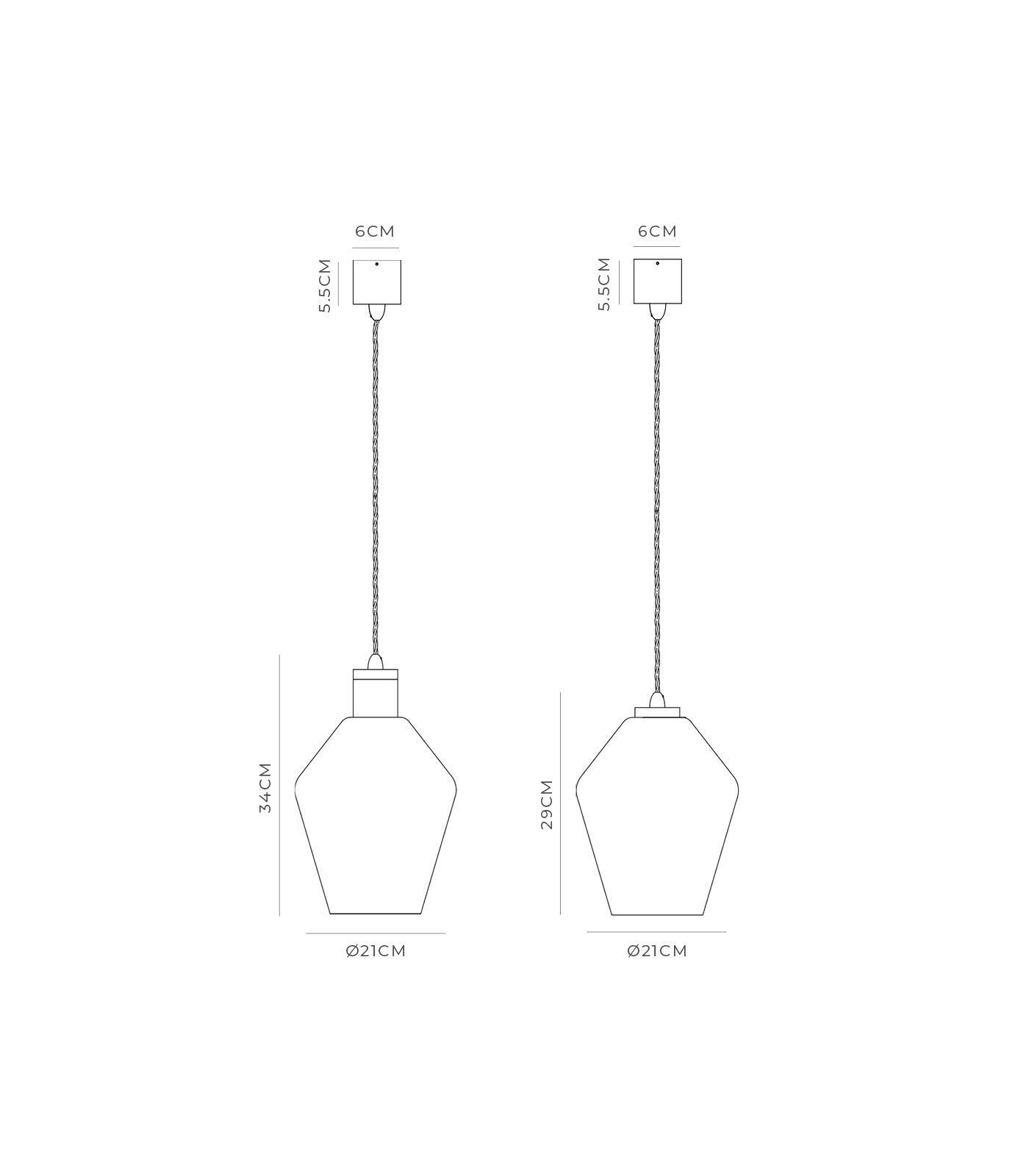 Lighting Republic Parlour Geo Interior Pendant Clear / White - LR.i02.25. + LR.A01.005.- Lighting Republic