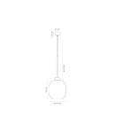 Lighting Republic Parlour Lite Curve Interior Pendant White / Clear / Smoke - LR.i02.26. + LR.A01.006. - Lighting Republic