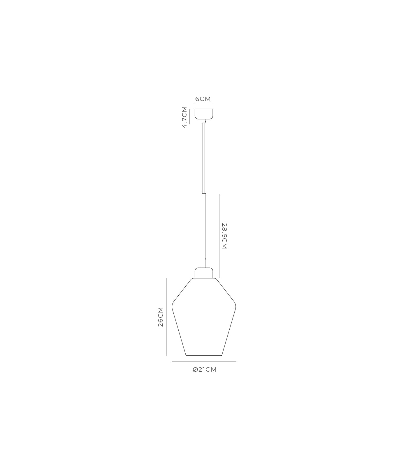 Lighting Republic Parlour Lite Geo Interior Pendant White/ Clear - LR.i02.26. + LR.A01.005.