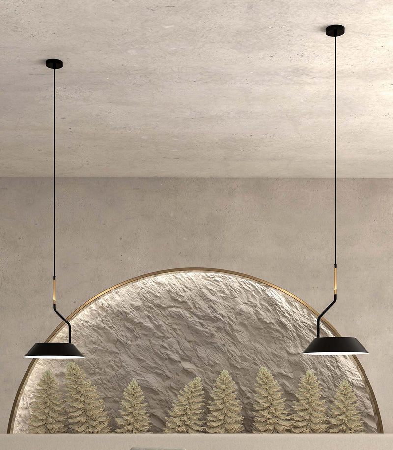 Aromas Aider Interior Pendants Matte Brass/ Satin Nickel - ARO.C1287/ORO-NEG, ARO.C1287/NIQ-NEG