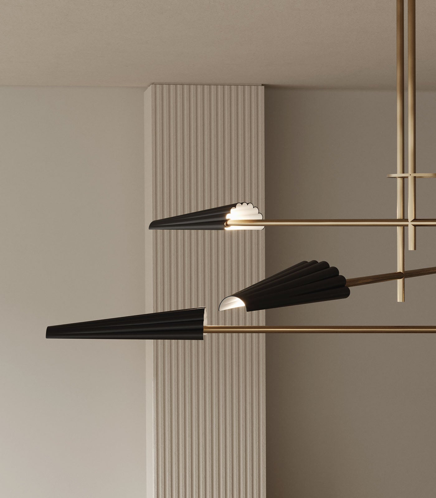 Aromas Bion Interior Pendants 2700K Aged Gold/ Matte Black/ Matte White - ARO.C1306/6