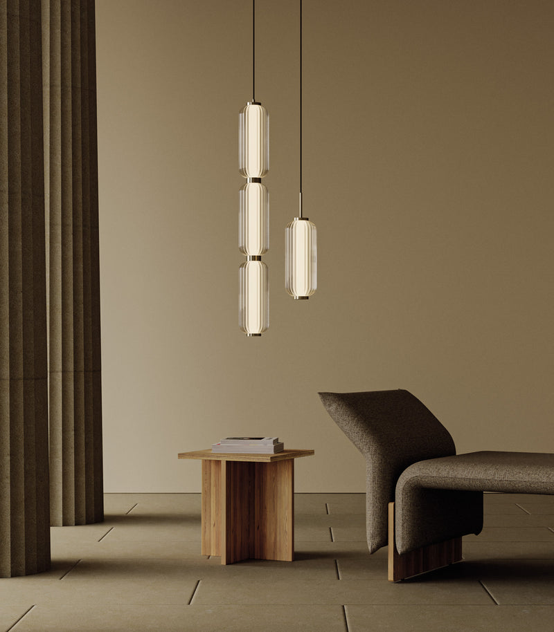 Aromas Elma 3lt interior Pendants 2700K Matte Black/ Matte Brass 20W - ARO.C1312/L/NEG, ARO.C1312/L/ORO