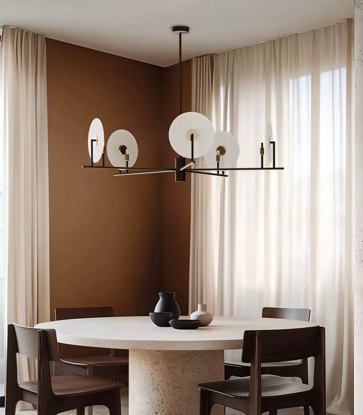 Aromas Erto 5lt Interior Pendants 3000K Matte Brass/ Matte Black 5W- ARO.C1257/5+1096/25