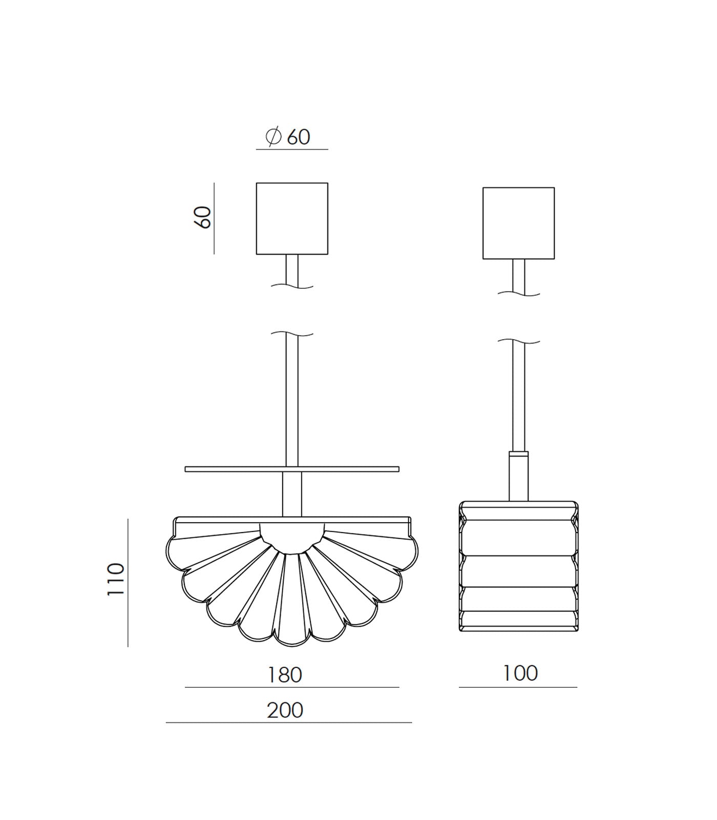 Aromas Gina Interior Pendants 2700K Aged Gold/ Matte Black- ARO.C1334/NEG, ARO.C1334/ORO