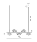 Aromas Gina 5lt Interior Pendants 2700K Matte Black/ Aged Gold- ARO.C1334/5