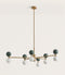 Aromas Dalt 6lt Interior Pendants 2700K Aged Gold/ Matt Black/ Green 5W - ARO.C1280/6/NEG, ARO.C1280/6/VER