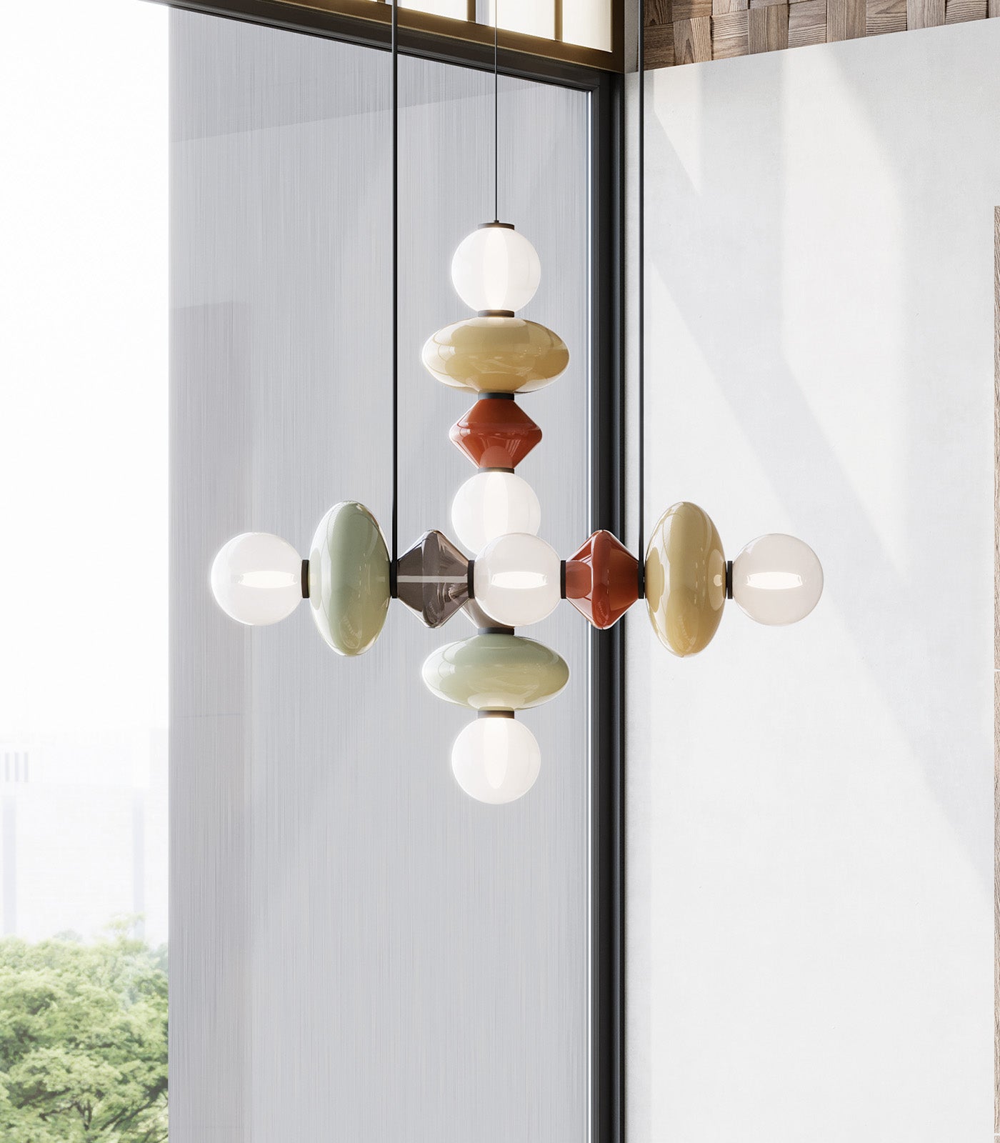 Aromas Mapi Vertical Interior Pendants 2700K Fresh Pasta/Dark Auburn/Vintage Brown/Mola Green 10W - ARO.C1235/V/TBC