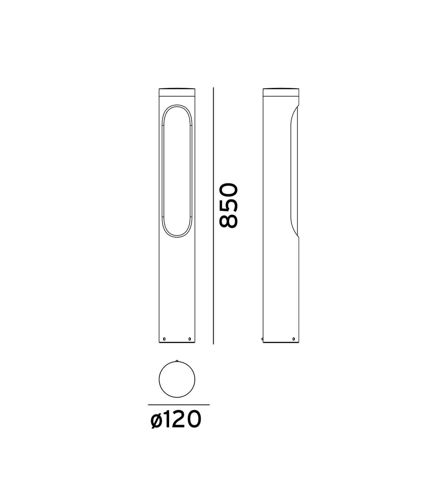 Norlys Kisa 1lt LED Bollards 3000K Aluminium/ Graphite 8.8W IP55 - NLYS.5180AL, NLYS.5180GR