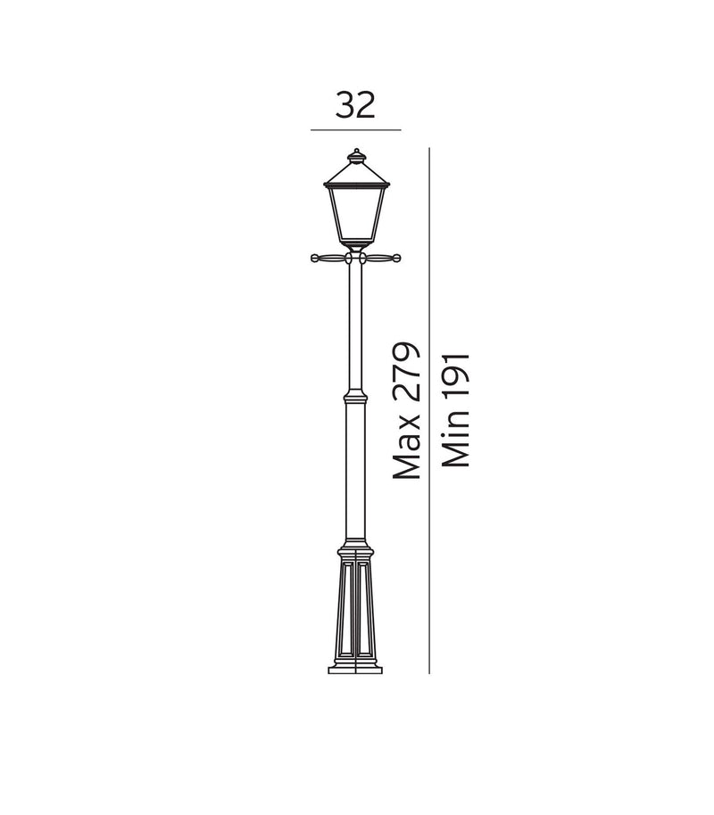 London 1lt Pole Light Black/ White IP54- Norlys