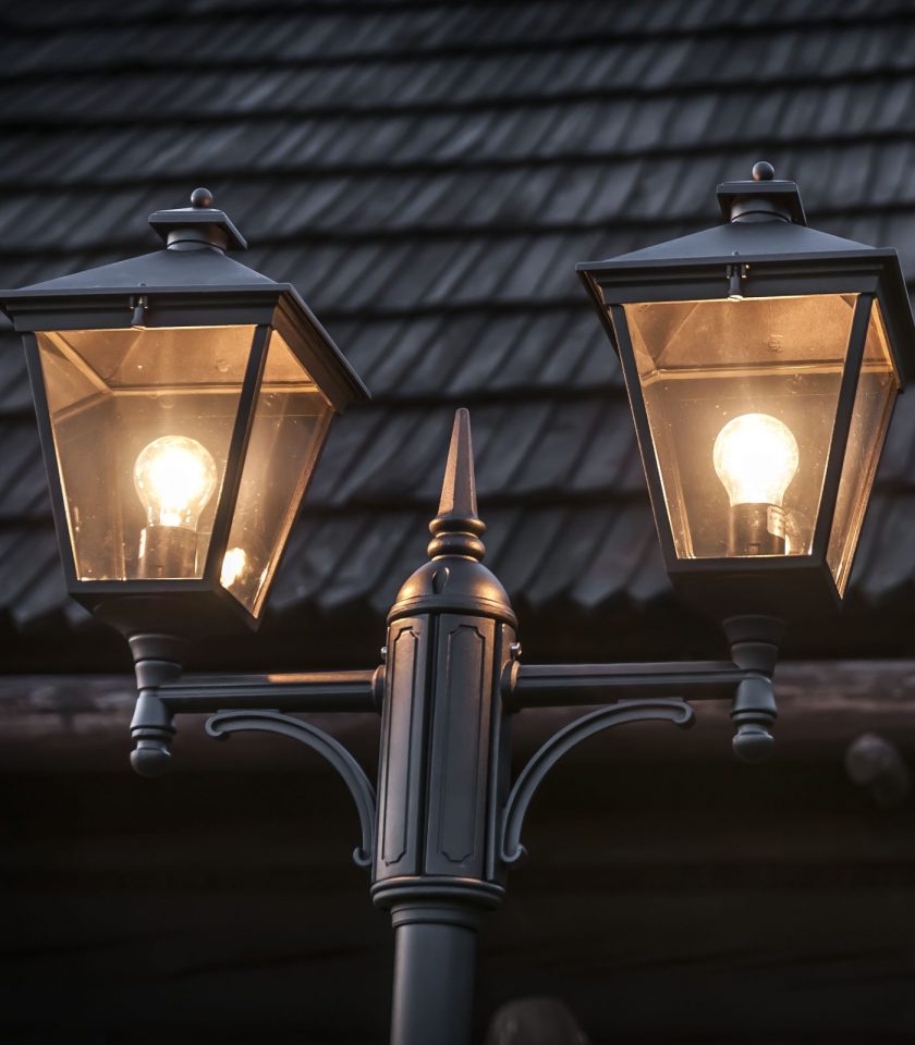 Norlys London 2lt Pole LED Flood Light Black/ White IP54 - NLYS.482, NLYS.492