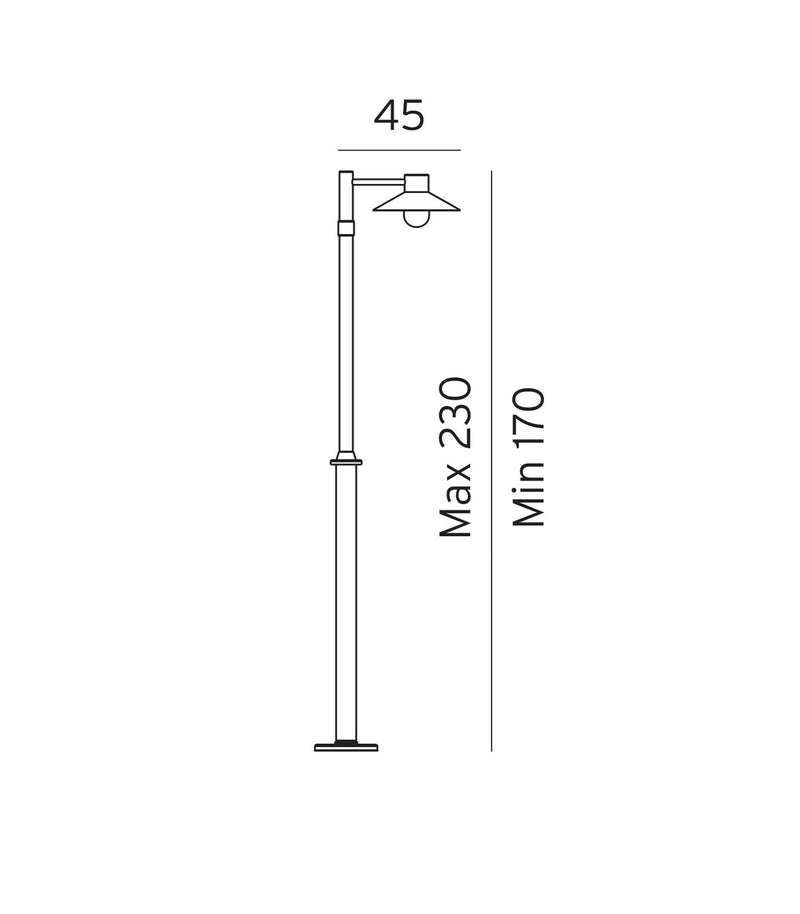 Lund Pole Light Black/ Galvanized Steel | Double Single IP55- Norlys