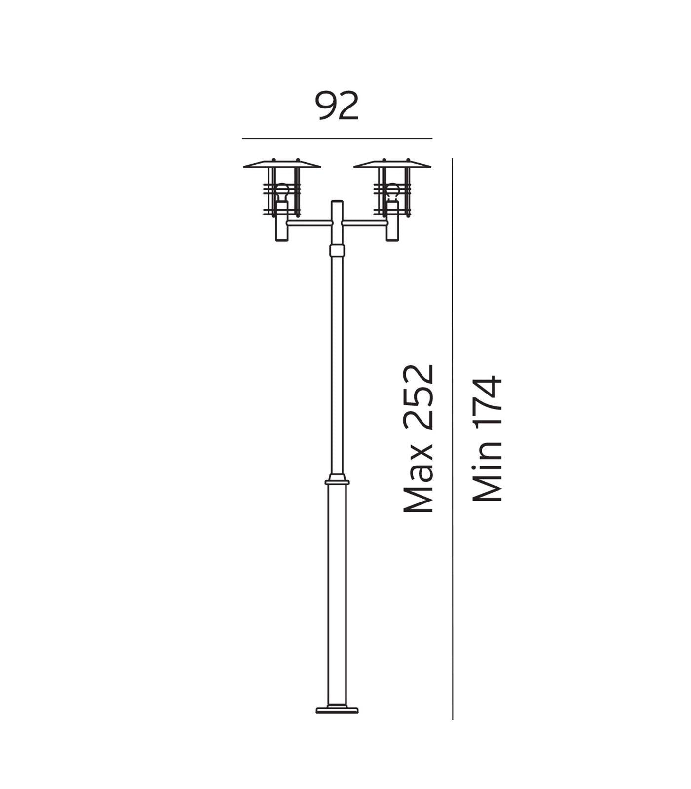 Norlys Stockholm Pole LED Flood Light Black / Galvanized Steel IP54 - NLYS.281, NLYS.283 - Norlys