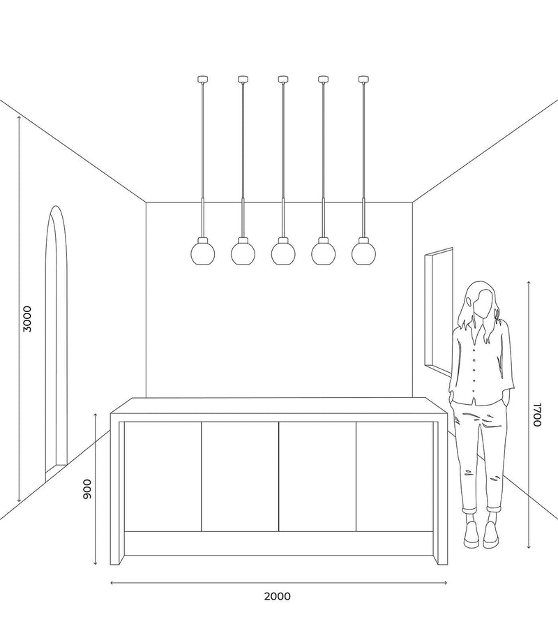 Lighting Republic Parlour Lite Sphere Interior Pendant Light Amber / Clear / White / Smoke - LR.i02.26. + LR.A01.004.- Lighting Republic