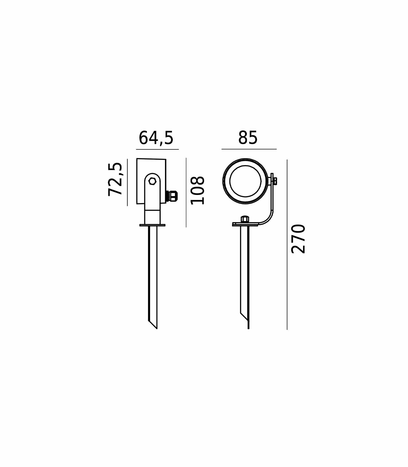 Norlys Moss Garden Spike Light 3000K Black / Graphite IP65 - NLYS.6165B, NLYS.6165GRV - Norlys