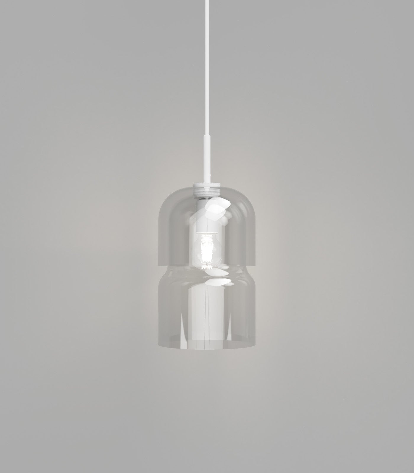 Lighting Republic Stak Interior Pendant Clear/ Smoked/ White - LR.i02.65.T. + LR.i02.65.B. + LR.i02.65.WH.SSP