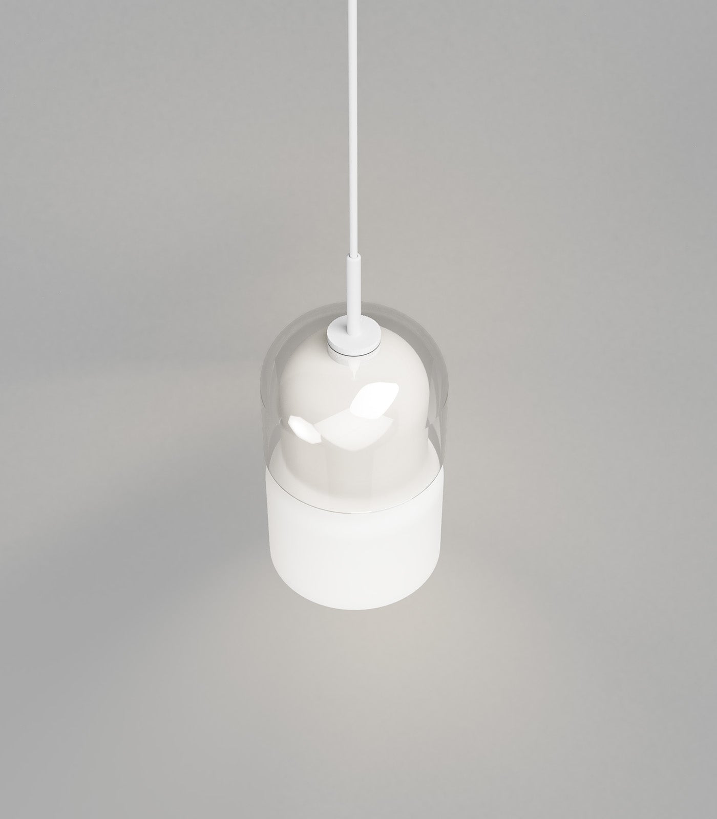 Lighting Republic Stak Interior Pendant Clear/ Smoked/ White - LR.i02.65.T. + LR.i02.65.B. + LR.i02.65.WH.SSP
