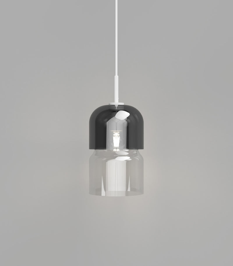 Lighting Republic Stak Interior Pendant Clear / Smoked / White - LR.i02.65.T. + LR.i02.65.B. + LR.i02.65.WH.SSP- Lighting Republic