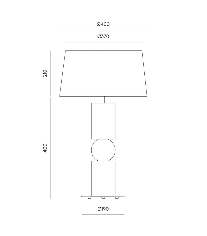 Aromas Alda Table Lamp Black Wood/White Marble - ARO.S1108/ORO NEG-BCO+76061