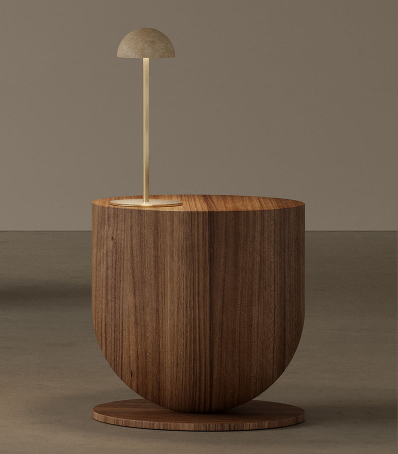 Aromas Dussa Table Lamp 2700K Matte Black/ Travertine/ Matte Brass/ White 9W - ARO.S1307