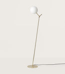 Aromas Atom Floor Lamp Matte Black/ Matte Brass - ARO.P1214/NEG/OPAL, ARO.P1214/ORO/OPAL