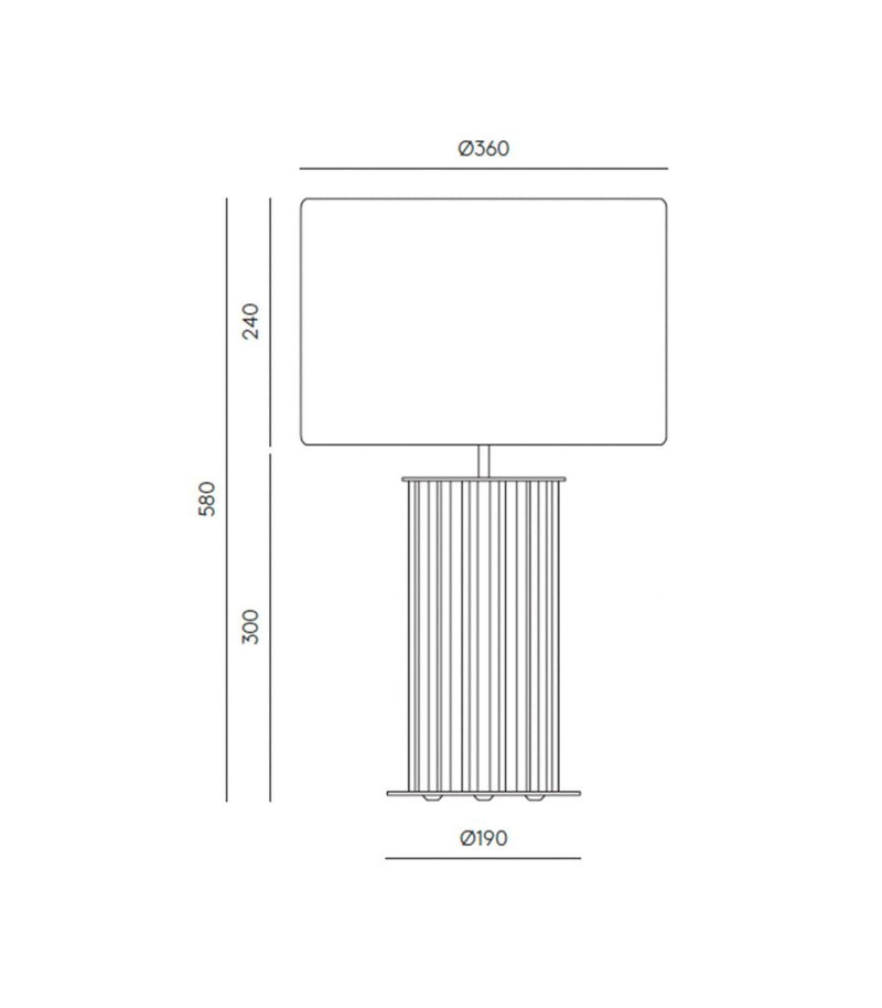 Aromas Sonica Table Lamp Black - ARO.NAC116/ORO/NEG+801021/36