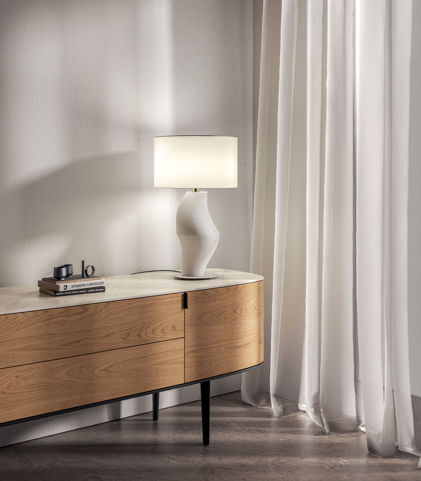 Aromas Luet Table Lamp Matte White/ Nude - ARO.NAC132/BCO/S2010Y50R+801011/40