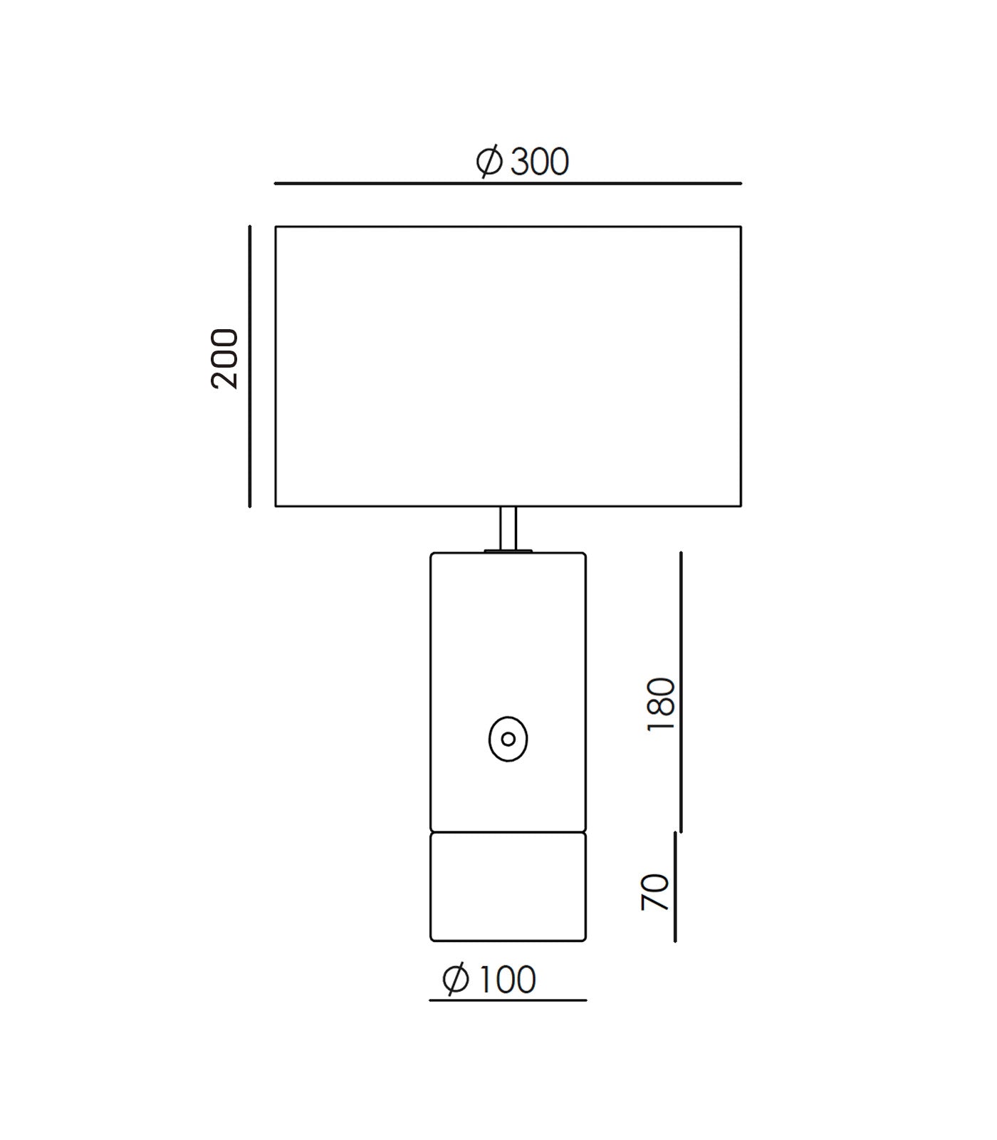 Aromas Sano Table Lamp 2700K Black/ Brown/ Travertine- ARO.SANO/T