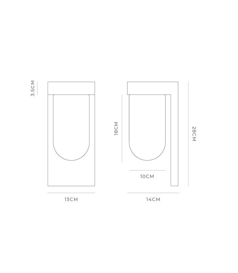 Lighting Republic Tuva Exterior Wall Light White / Clear IP44 - LR.E01.77.ST + LR.E01.77.