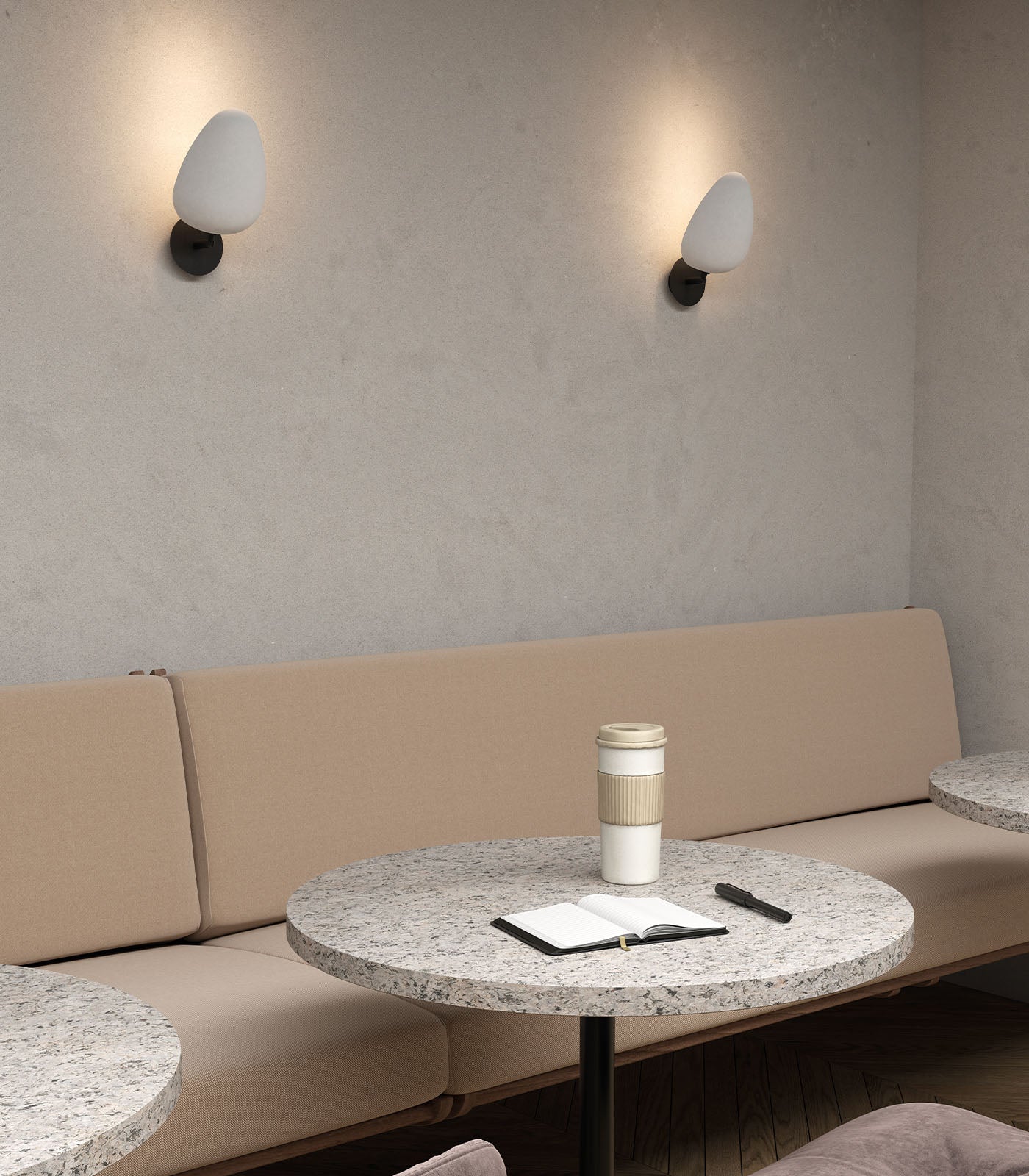 Aromas Kezo Interior Wall Light Nude/ Satin Nickel/ White/ Matte Black - ARO.KEZO/W