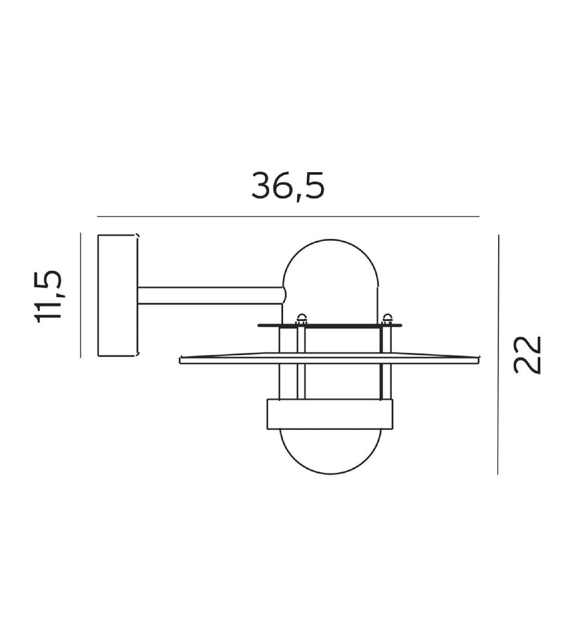 Norlys Bergen Exterior Wall Lights Black / Galvanized Steel IP55 - NLYS.270B, NLYS.270GA