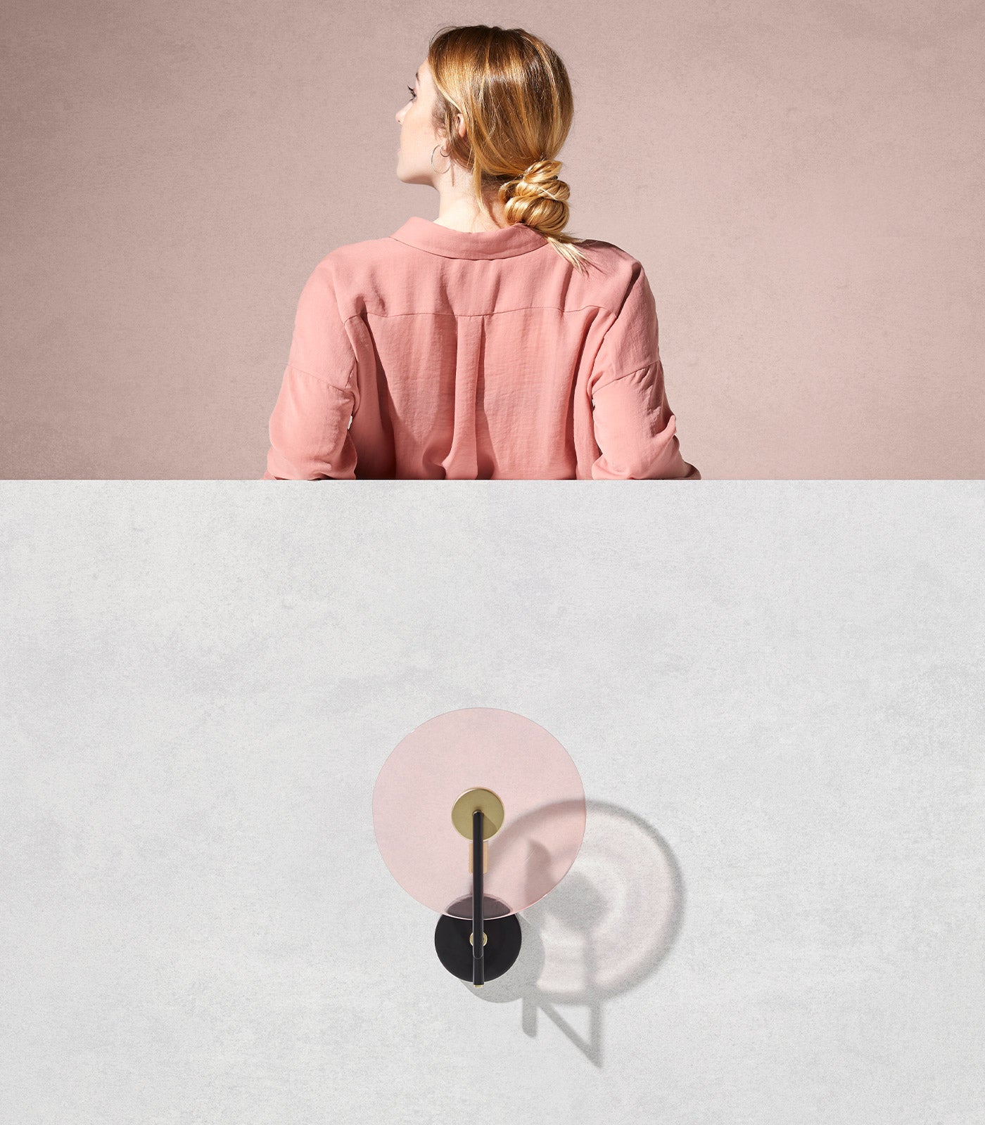 Aromas Erto Large Wall Lights 2700K Matte Black/ Matte Brass 5W - ARO.A1257+1223 PINK