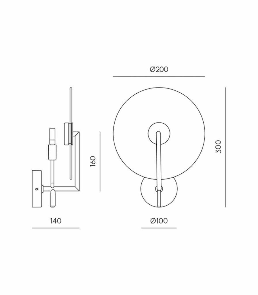 Aromas Erto Small Wall Lights 2700K Matte Black/Matte Brass 5W - ARO.A1257+1097/20