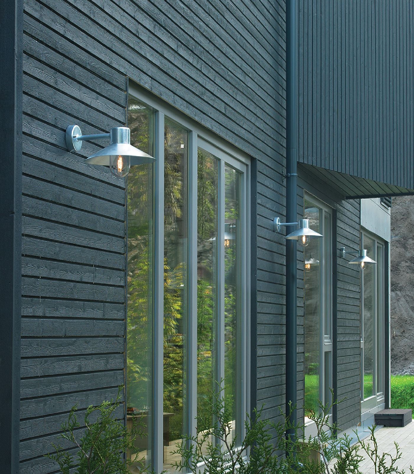Norlys Lund Exterior Wall Lights Black / Galvanized Steel IP55 - NLYS.290B, NLYS.290GA - Norlys