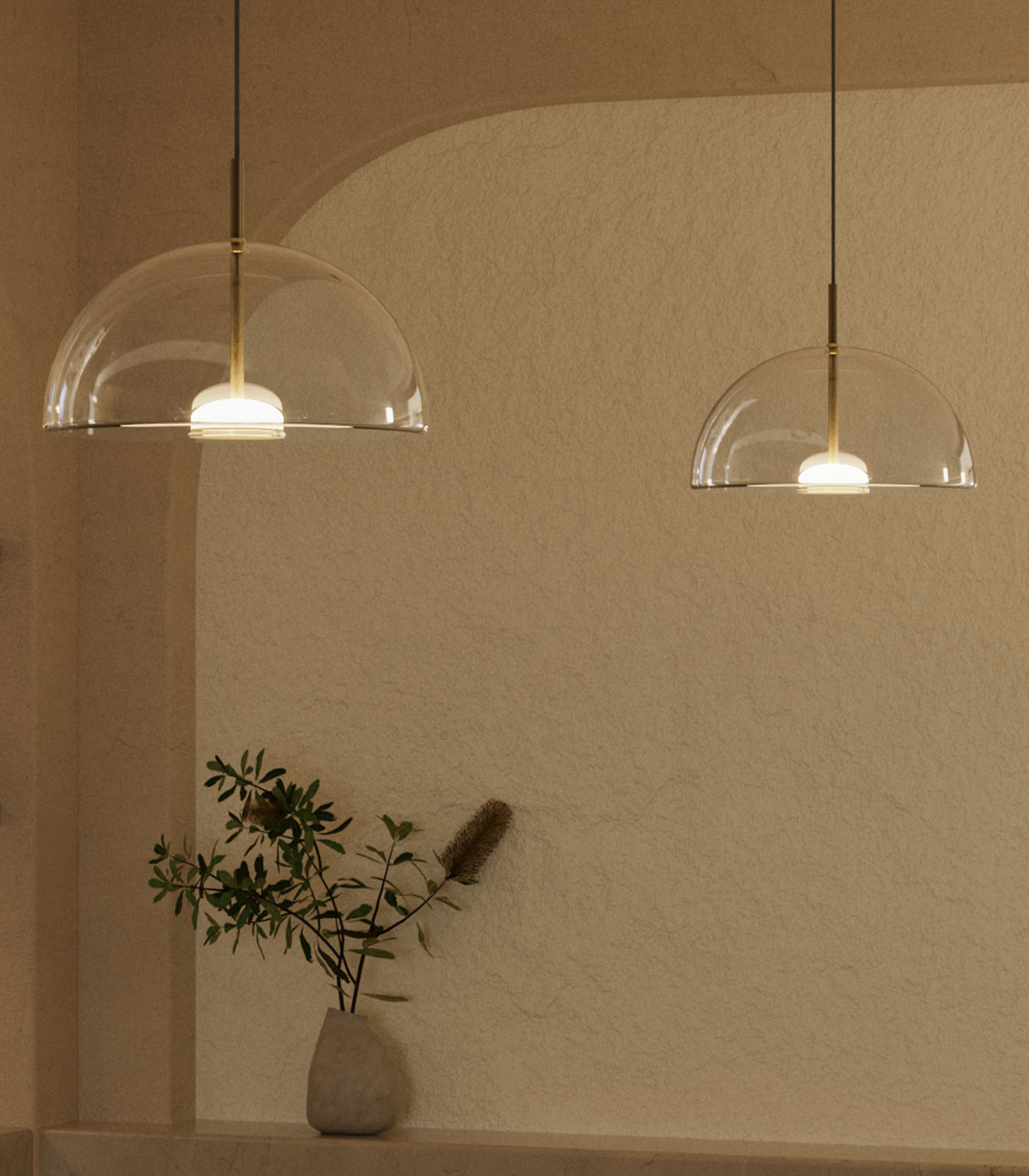 Lighting Republic Dome Air Interior Pendants 2700K Clear/ Frosted 4W- LR.i02.70.DM.CL.OB,  LR.i02.70.DM.FR.OB
