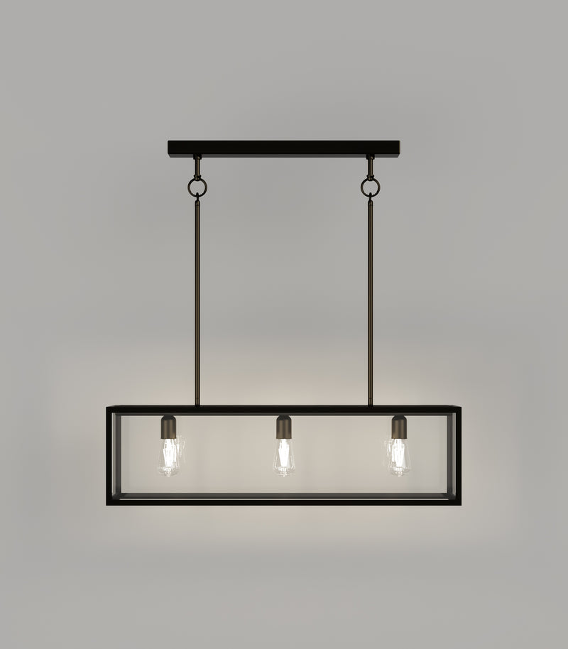 Lighting Republic Dover Linear Clear / Frosted Interior Pendant Old Bronze - LR.i02.73.- Lighting Republic