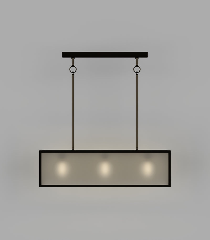 Lighting Republic Dover Linear Clear / Frosted Interior Pendant Old Bronze - LR.i02.73.- Lighting Republic