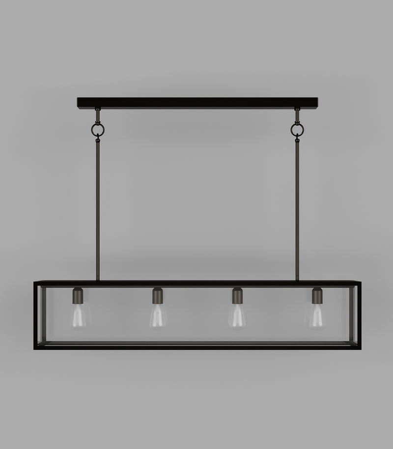 Lighting Republic Dover Linear Clear / Frosted Interior Pendant Old Bronze - LR.i02.73.- Lighting Republic