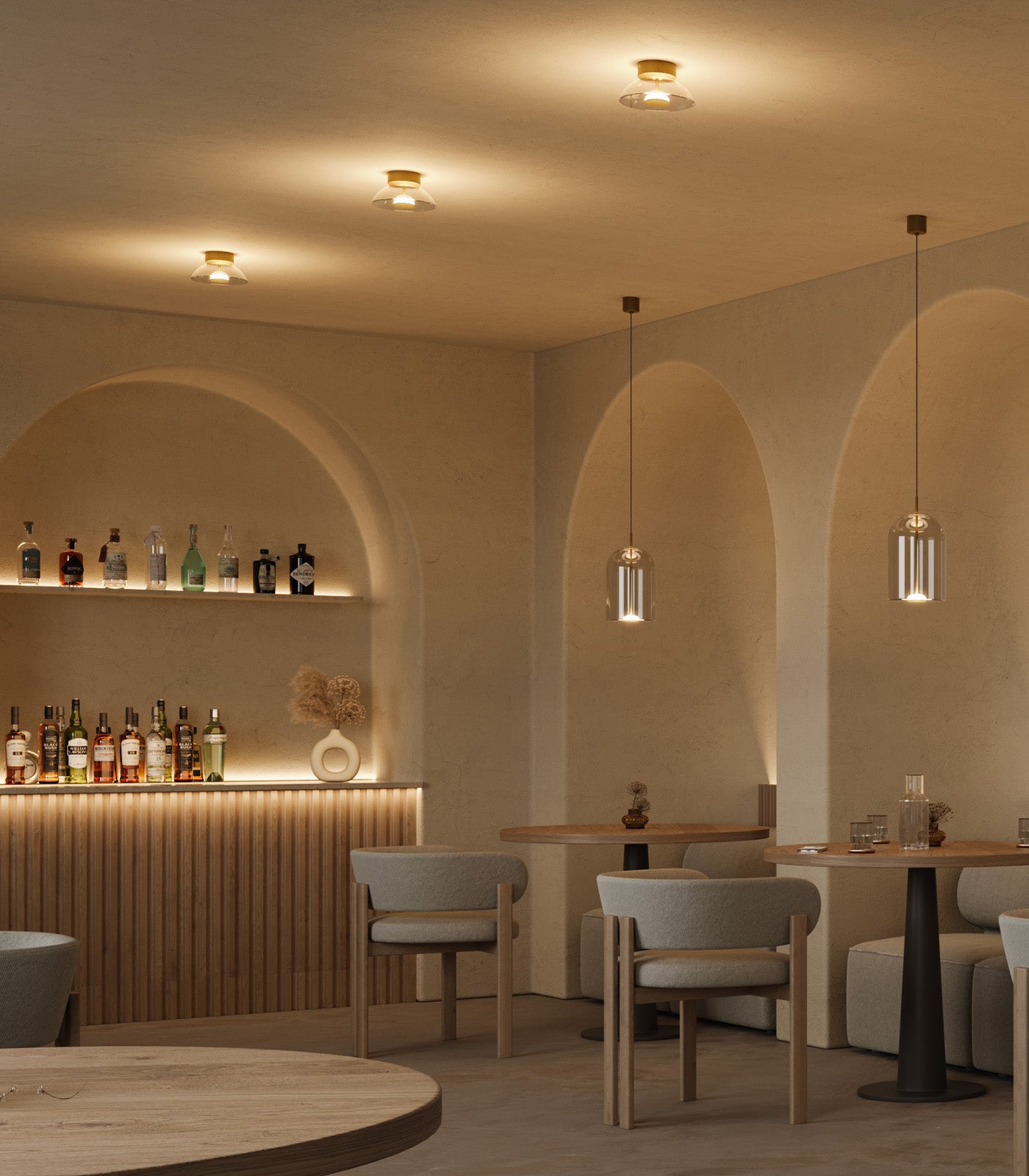 Lighting Republic Elong Air Interior Pendants 2700K Old Brass 4W- LR.i02.80.CL.OB, LR.i02.80.FR.OB