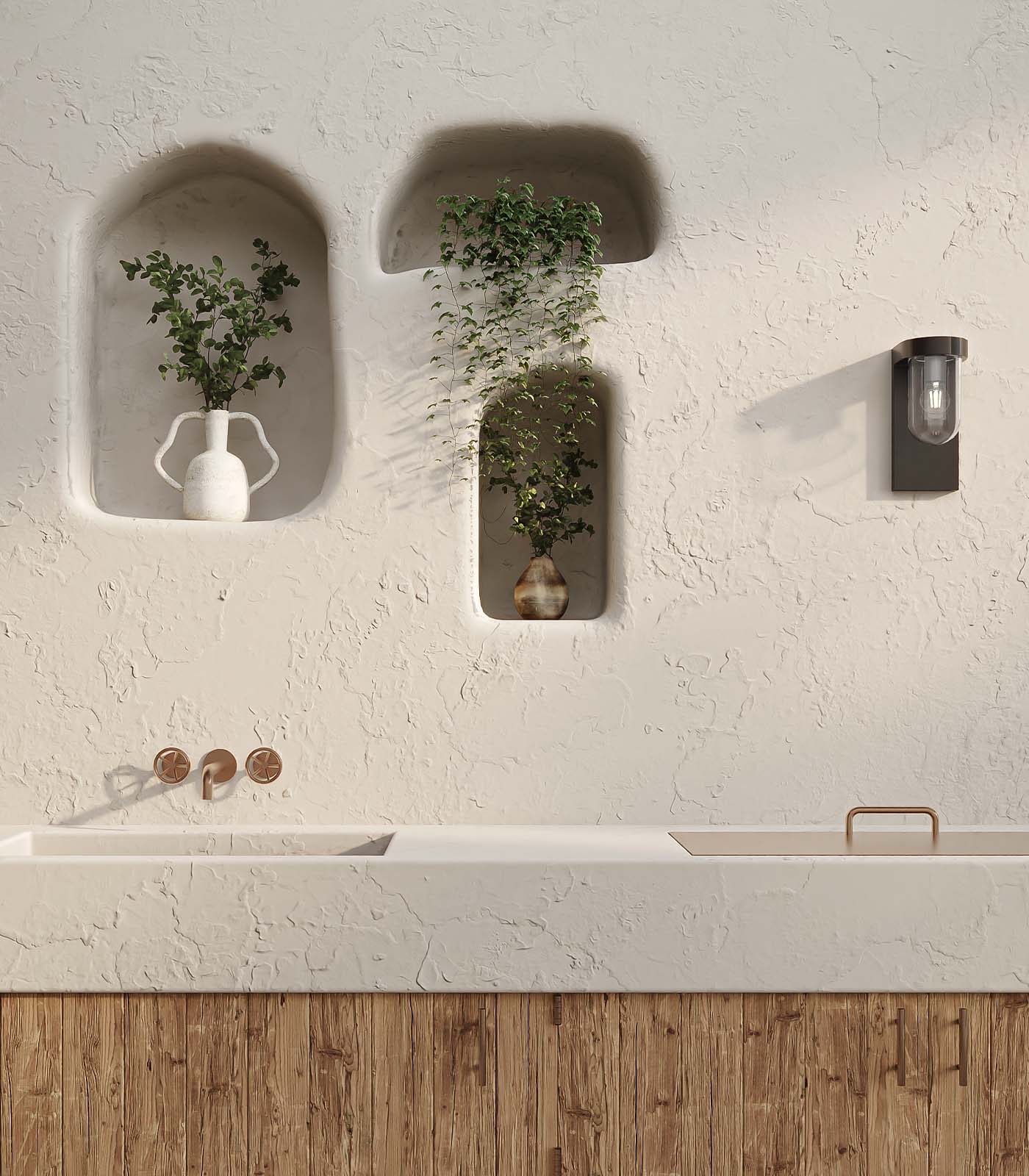 Lighting Republic Tuva Exterior Wall Light White / Clear IP44 - LR.E01.77.ST + LR.E01.77.