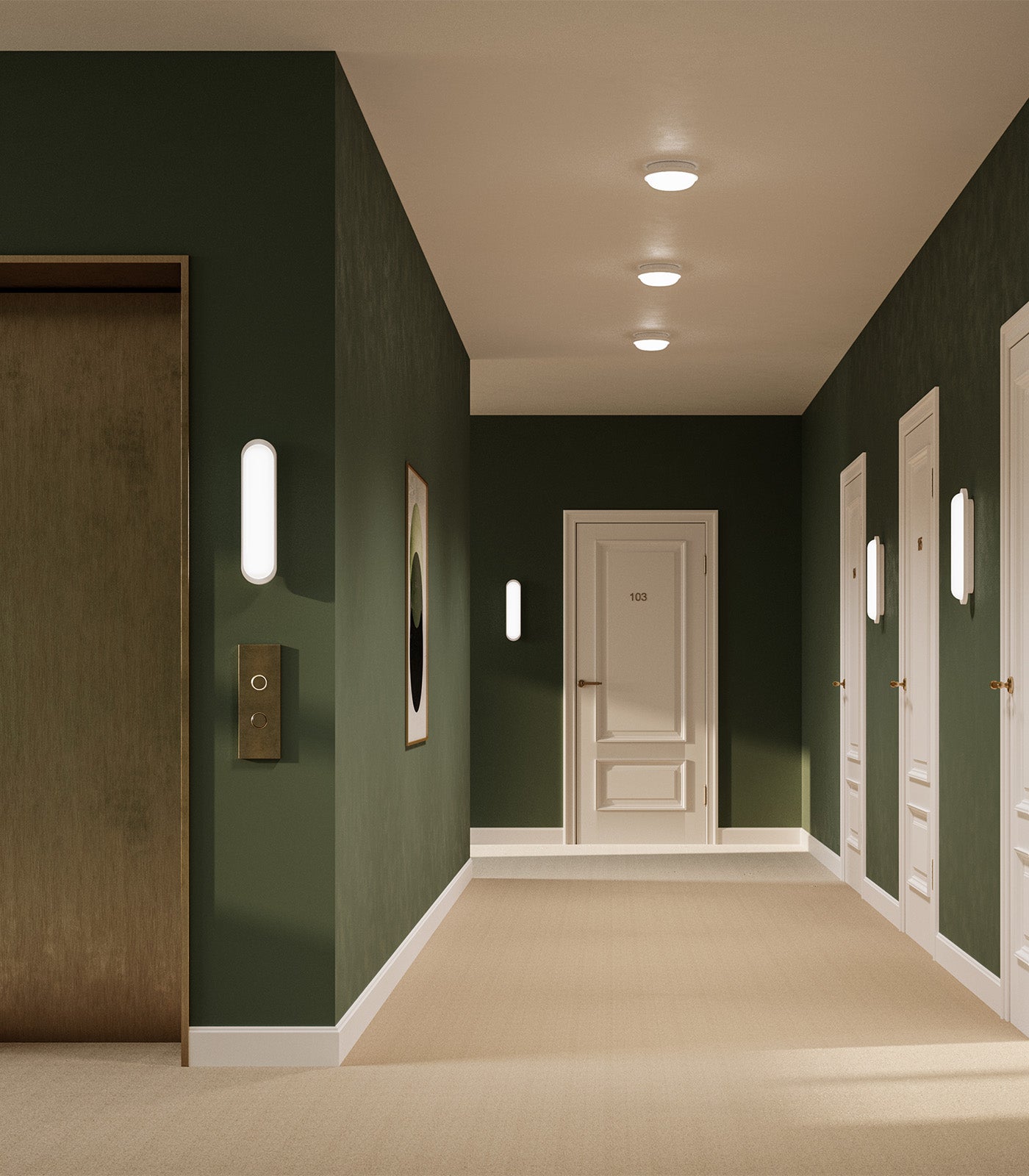 Lighting Republic Bode Interior Wall Light 2700K Iron/ Old Brass/ White 10W IP44 - LR.i01.85.