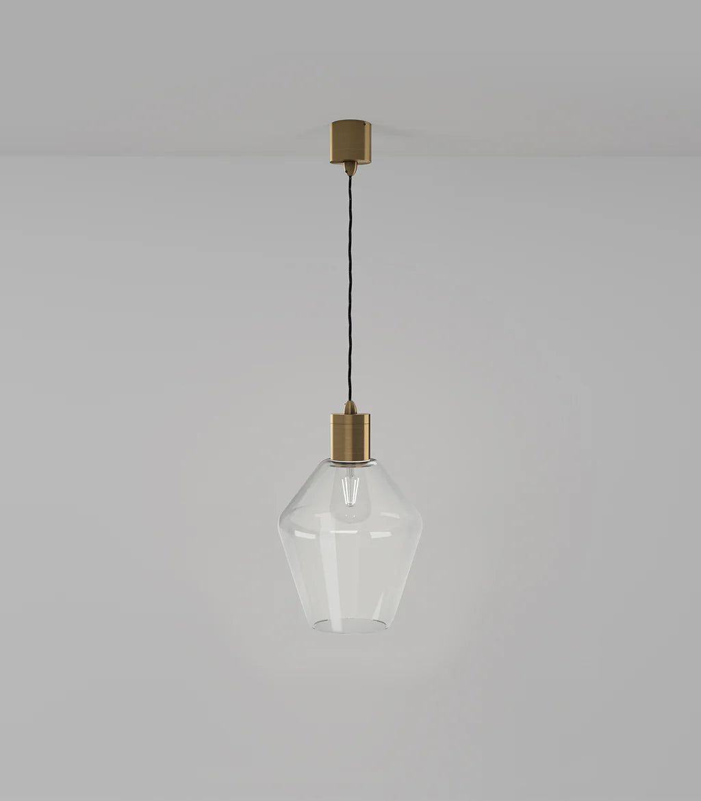 Lighting Republic Parlour Geo Interior Pendant Clear / White - LR.i02.25. + LR.A01.005.