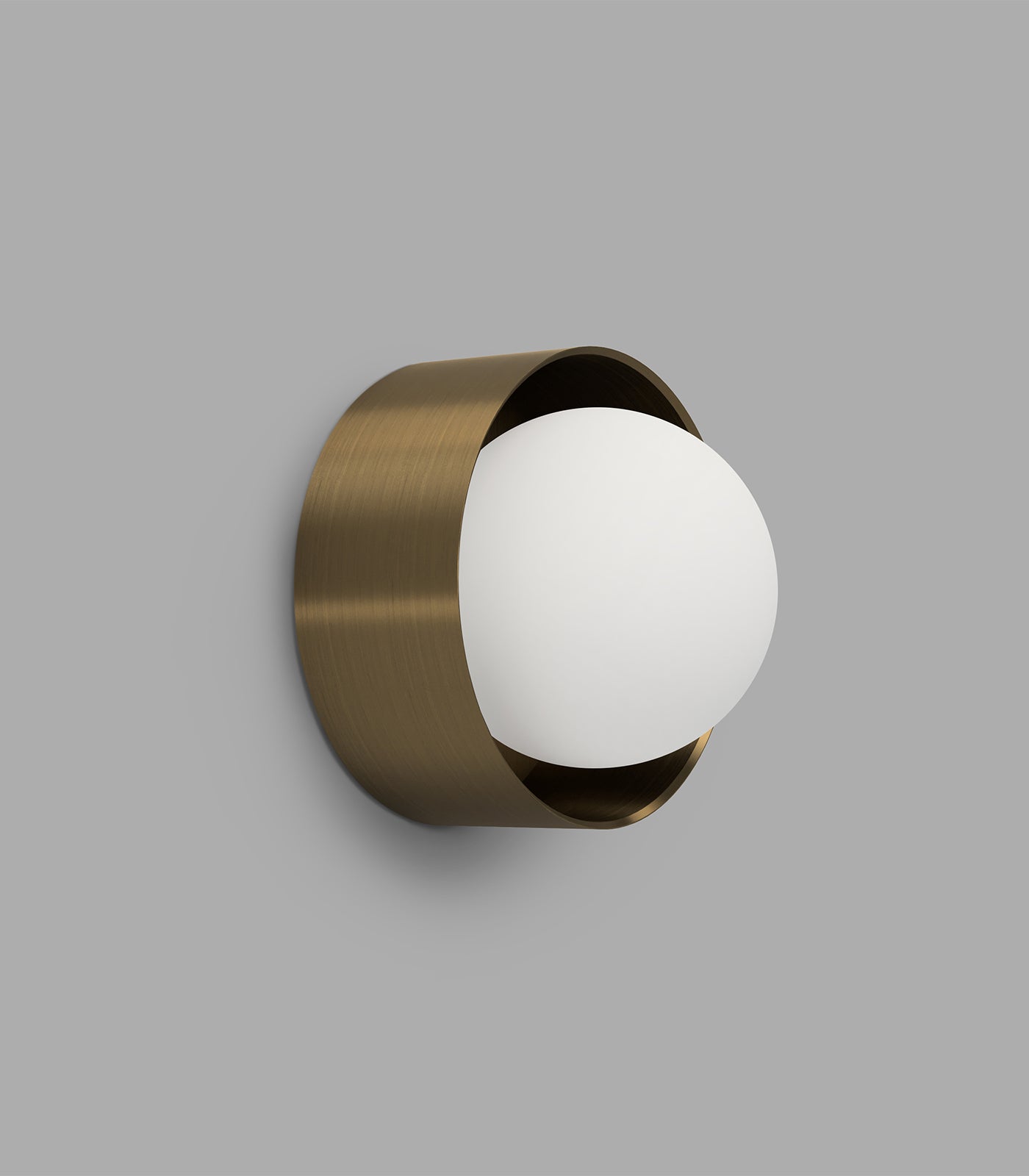 Lighting Republic Orb Sur Large Wall Lights White/ Iron/ Old Brass 240V IP44- LR.i01.54e.L.