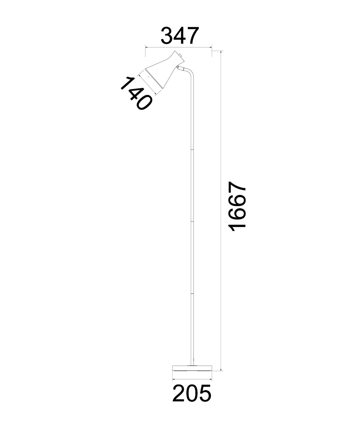 CLA MECTO floor lamp dimensions