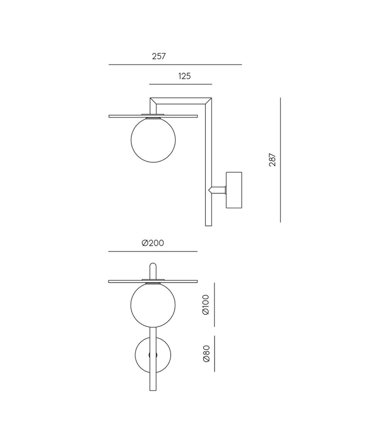 Aromas Miro Wall Lights 2700K Matt Black/ Natural/ Opal 5W - ARO.A1289+1289/20/A