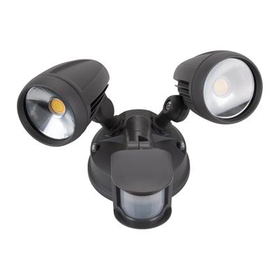 Domus Muro-Pro 30S Twin Head LED Spotlight Tri - Black/ White 30W 240V IP54 - 25062, 25064