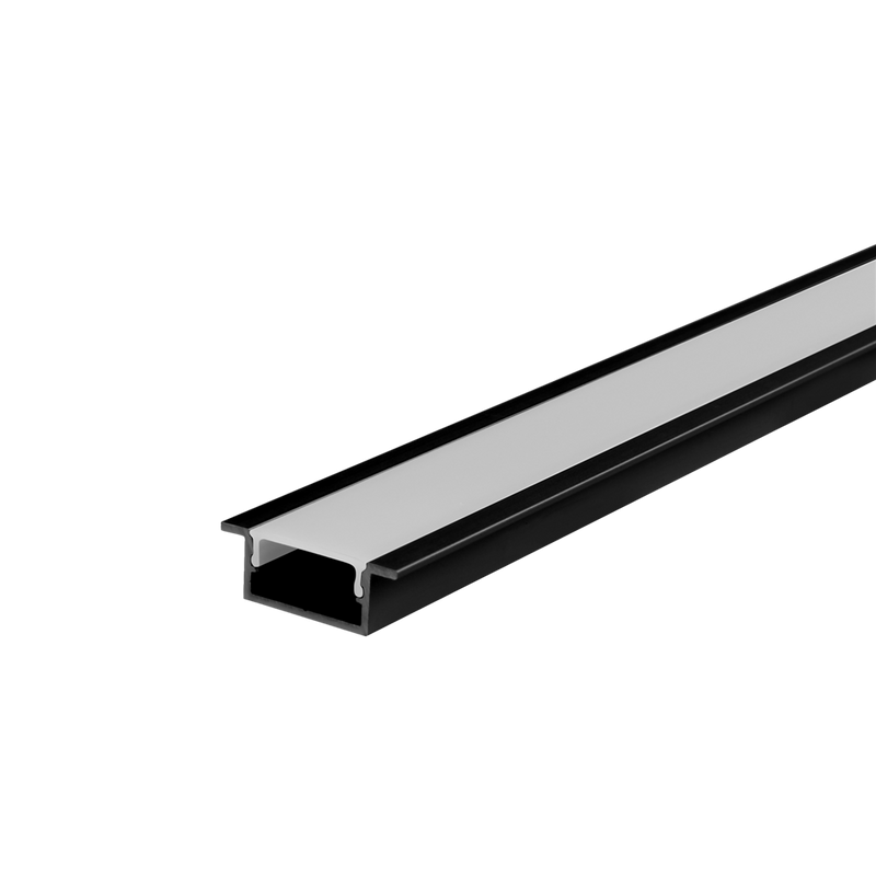 Domus NOVA-20-REC per metre c/w Diff & End Caps LED Channels and Accessories Black/ Aluminium/ White IP67 - 22942, 22941, 22943