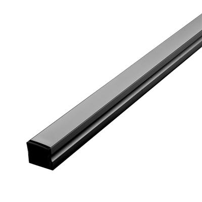 Domus OMEGA-17-SM per metre c/w Diff & End Caps LED Channel and Accessories Black/ Aluminium/ White - 22127, 22126, 22128