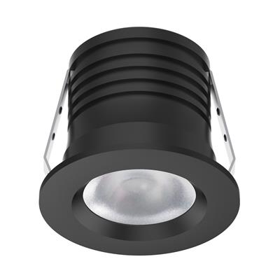 Domus Pico-3 Mini Round Dimmable Fixed LED Downlight Kit Tri - Black 3W 240V IP40 - 21575, 21662 - Domus Lighting