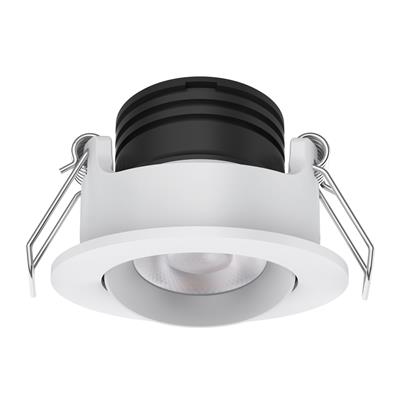 Domus Pico-3 Mini Round Dimmable Tiltable LED Downlight Kit Tri - White 3W 240V IP40 - 21578