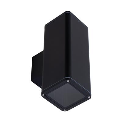 49227 Piper-2 Wall Square 240V 20W LED IP65 E27 PAR30 Exterior Wall Light Black 3000K Domus Lighting